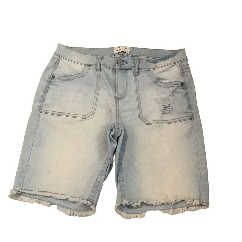 Mudd Light Blue Distressed Jean Shorts